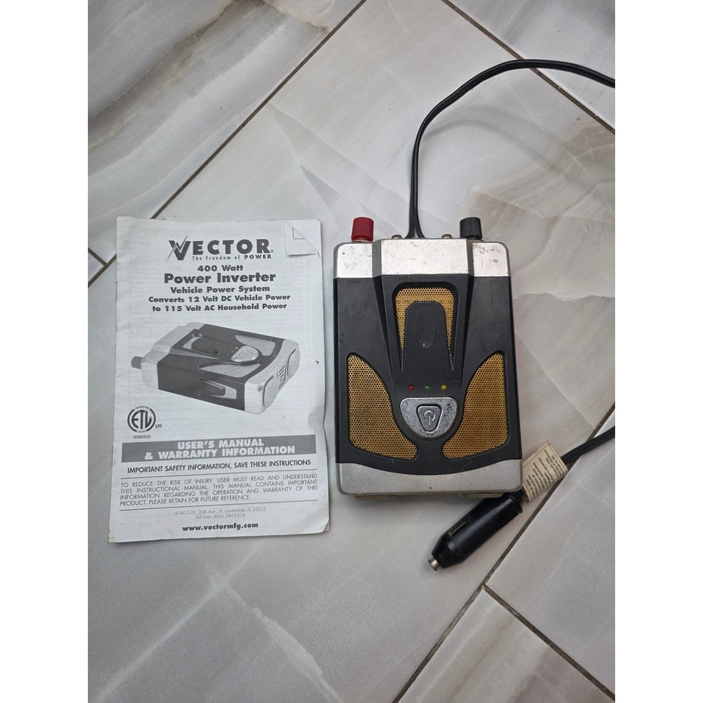 Vector VEC1024 400 Watt Power Inverter 12V DC to 115V AC Vehicle Power System W3